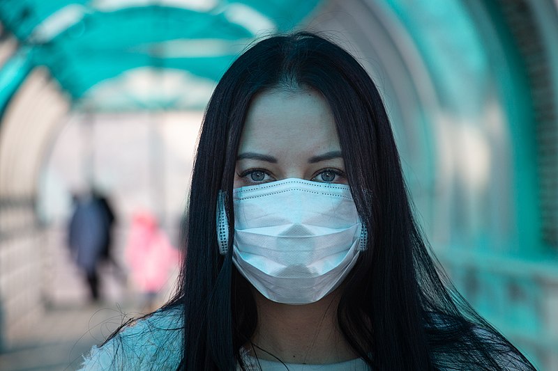 coronavirus covid 2019 Girl in mask fear