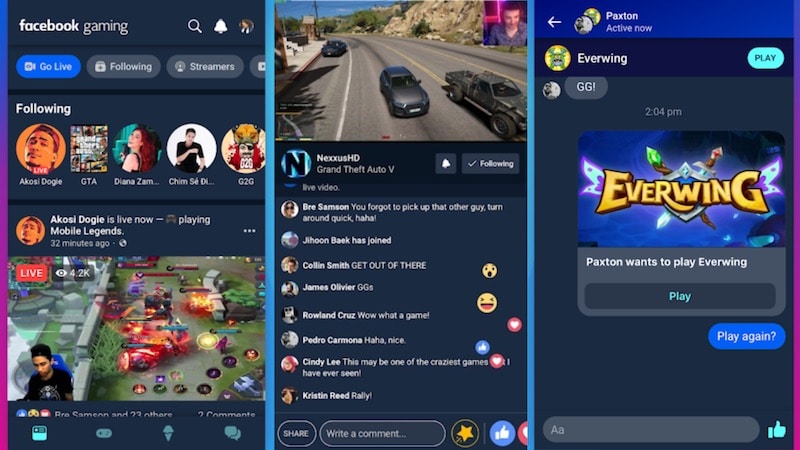 Image 1 : Facebook Gaming, l’application vidéo qui veut concurrencer Twitch et YouTube