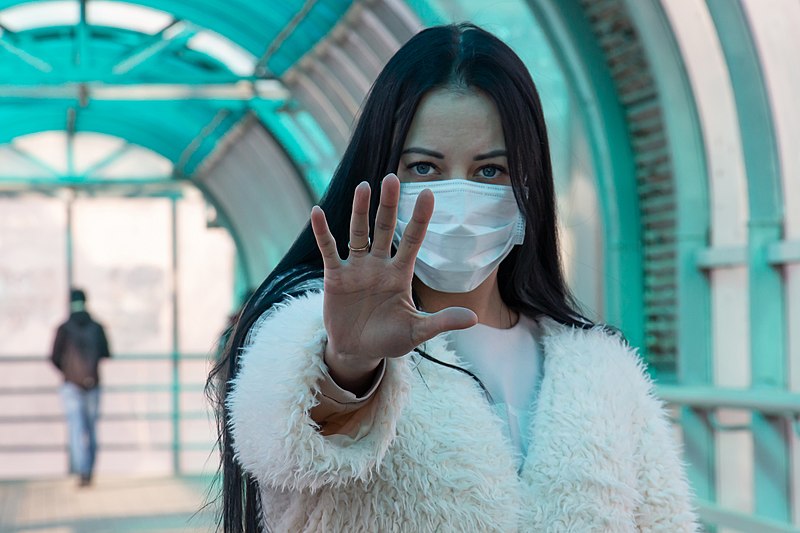 coronavirus covid 2019 girl in mask   stop pandemic