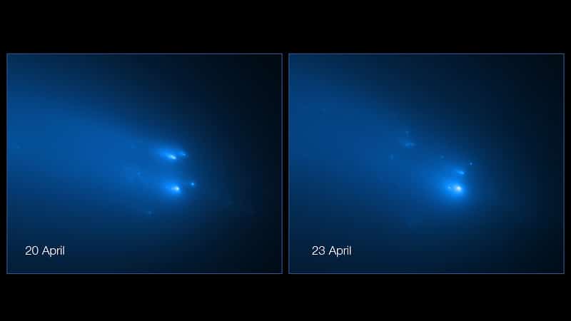Image 1 : Le télescope Hubble a photographié des fragments de la comète Atlas