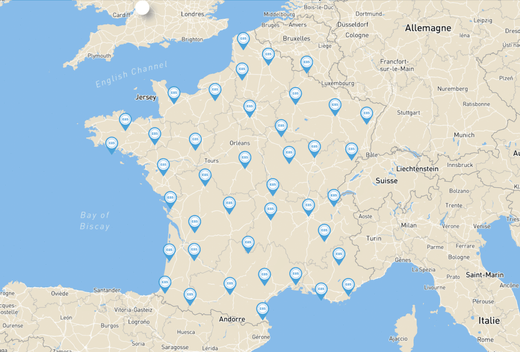 Les stations E85 en France en 2021.