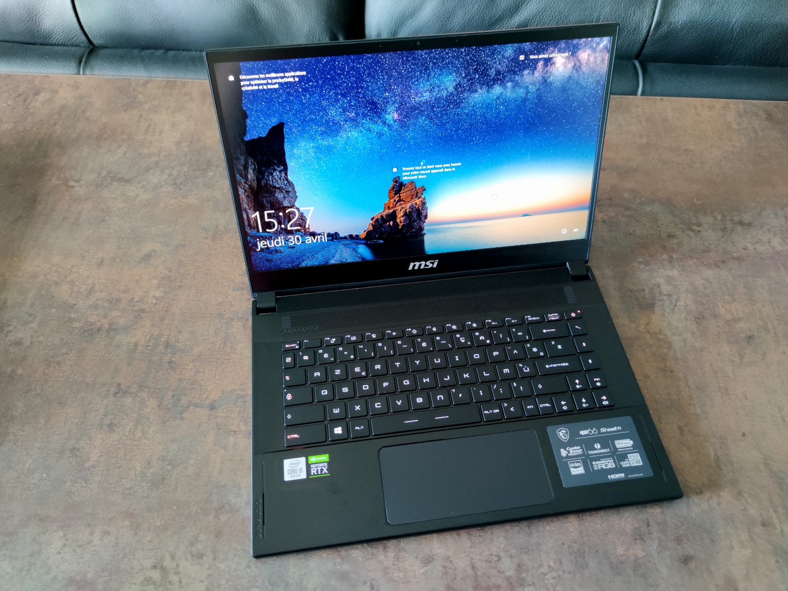 msi gs66 stealth vue gnrale ouvert