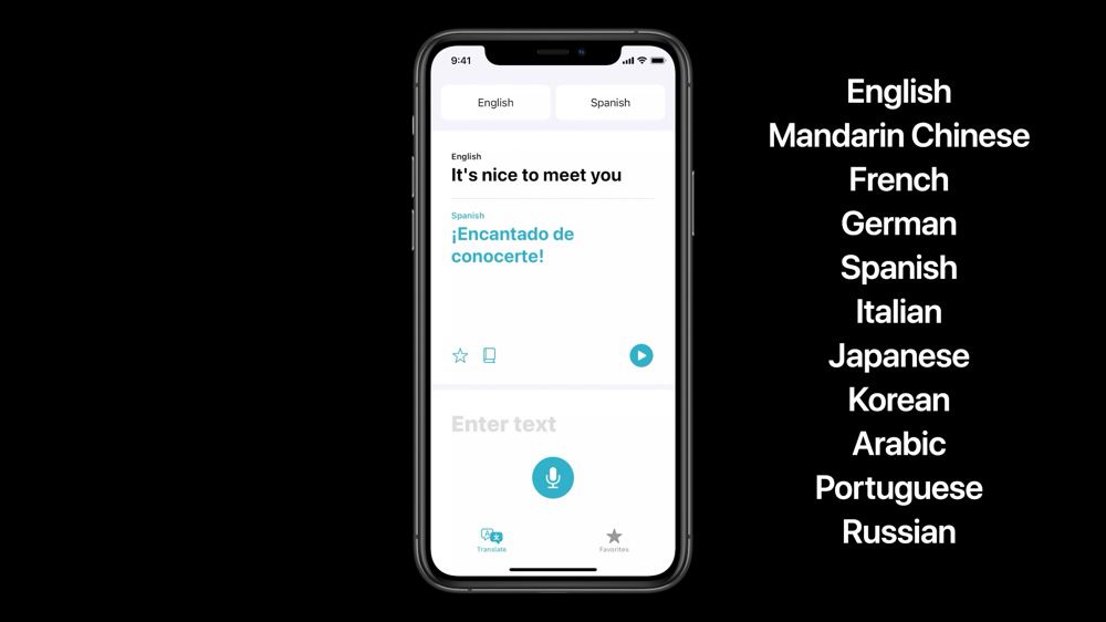 ios 14 apple app translate traduction instantanée