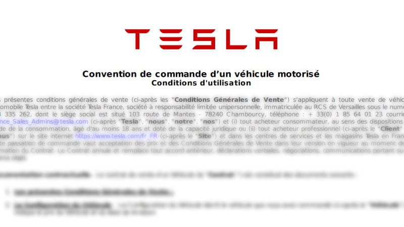 tesla contrat