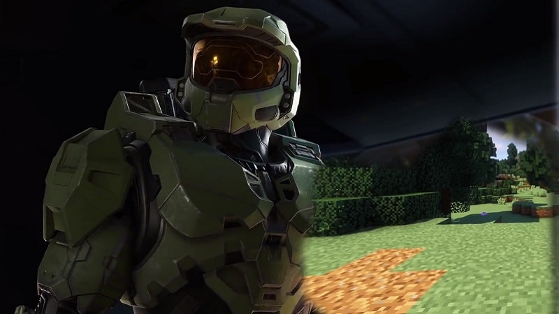 Image 1 : Minecraft : un joueur a recréé une séquence de la campagne de Halo Infinite
