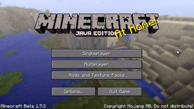 minecraft monde ecran principal