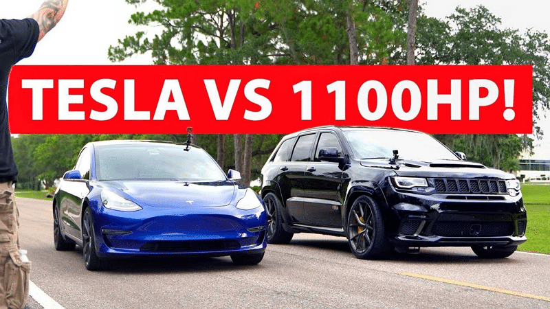 tesla model 3 vs jeep trackhawk