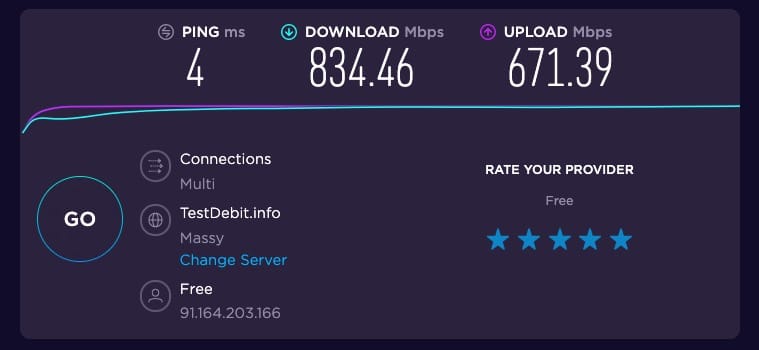 speedtest Freebox Pop