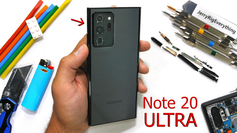 Image 1 : Galaxy Note 20 Ultra : la résistance du Gorilla Glass Victus testée par JerryRigEverything