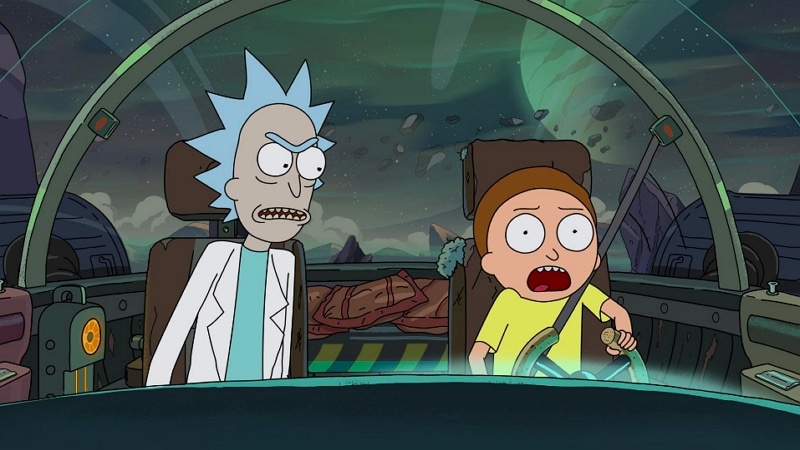 Rick et Morty, les deux héros de la série animée de science-fiction pour adultes du même nom (Crédits image : Adult Swim / Netflix)