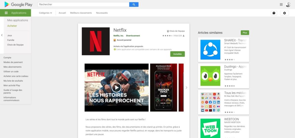 netflix google play store app
