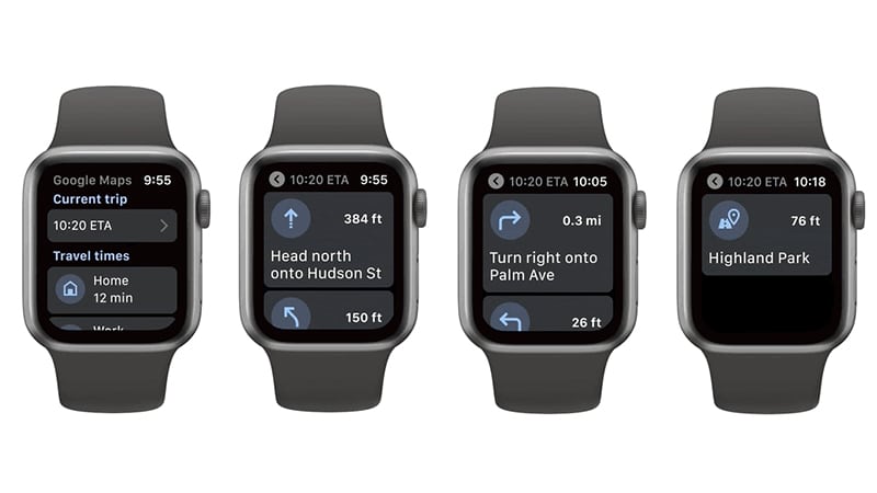 Google Maps sur l'Apple Watch