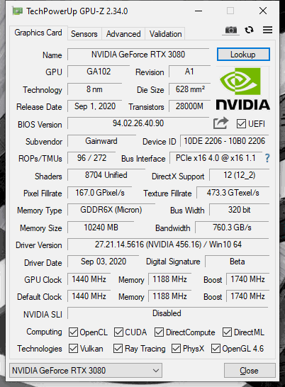 Gainward GeForce RTX 3080 Phoenix GS