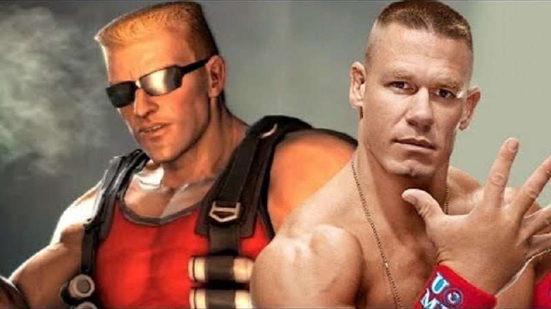 Le personnage Duke Nukem et le catcheur John Cena