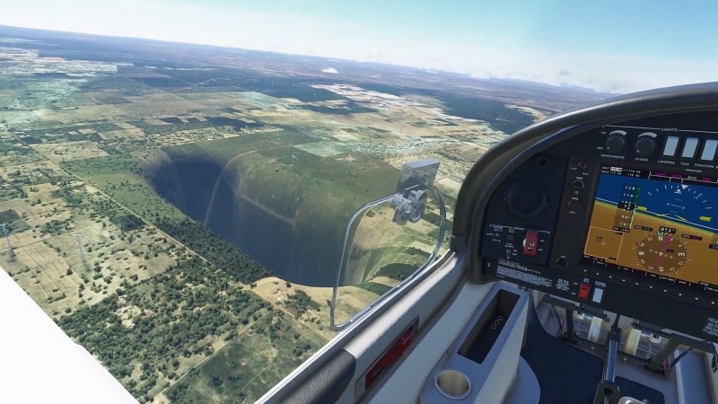 Un joueur de Microsoft Flight Simulator survolant le trou noir