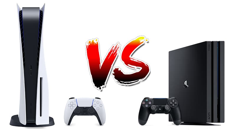 PS5 et PS4 Pro avec leur manette respective