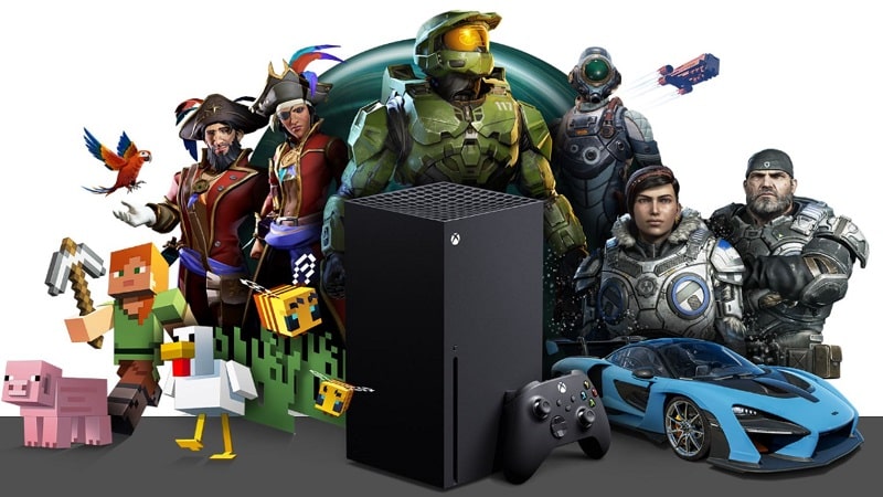 The Xbox Series X with the major Xbox exclusivities.