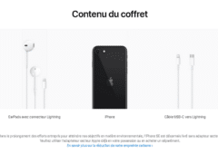 iPhone SE 2020 contenu de la boîte