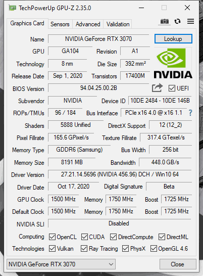 NVIDIA GeForce RTX 3070 Founders Edition (Galaxie Media)