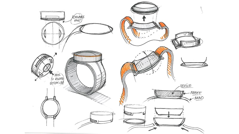 Croquis du design de la OnePlus Watch – Carl Pei / Twitter