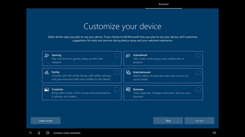Windows 10 configuration - Windows