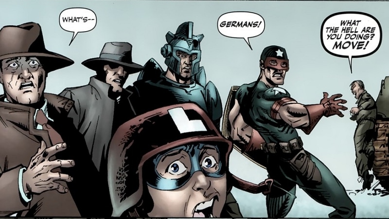 L’attribut alt de cette image est vide, son nom de fichier est avenging-squad.jpg.
Mallory et les membres de The Avenging Squad surpris par les nazis