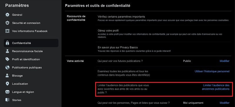Limiter la visiblité de vos anciennes publications sur Facebook