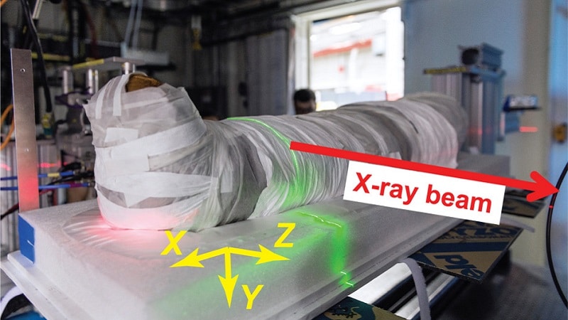 La diffraction des rayons X sur la momie HPM4