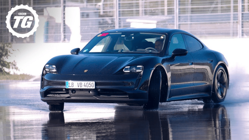 Porsche Taycan drift - Top Gear