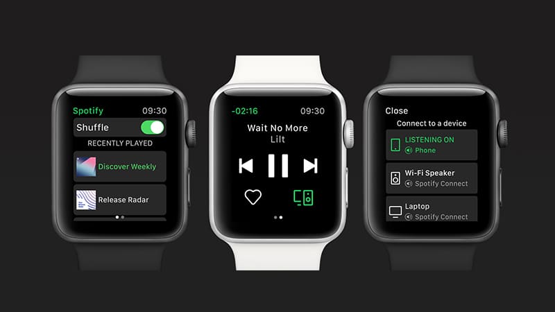 L'application Spotify sur l'Apple Watch