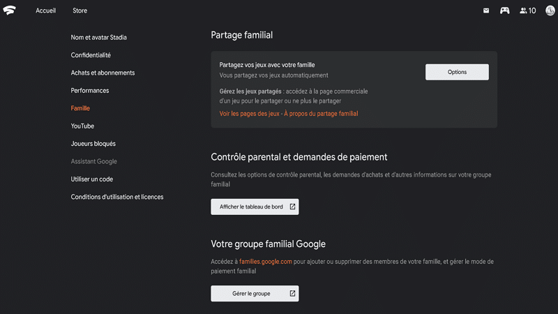 Stadia Family Sharing - William ZIMMER / Tom's Guide France
