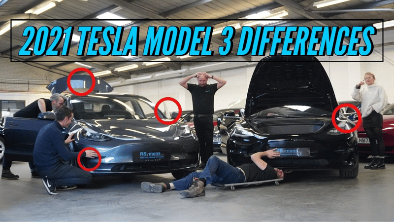 Tesla Model 3 2021 vs 2020 - RSymons Ltd