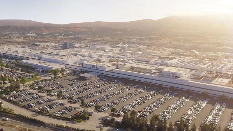 L'usine de Tesla à Fremont en Californie. Crédits : Tesla