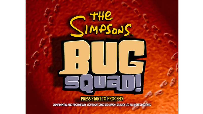 Écran d'accueil de The Simpsons : Bug Squad