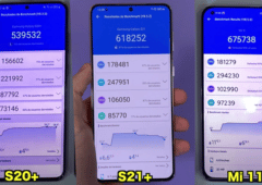 AnTuTu S21+ vs S20+ vs Mi 11