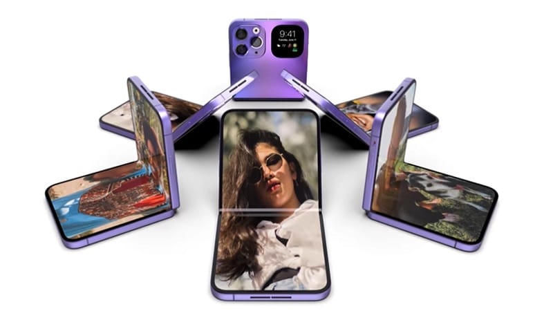 Concept de l'iPhone Fold (ou Flip) pliant à clapet