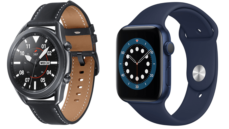 Samsung Galaxy Watch 3 et Apple Watch Series 6 - Samsung et Apple