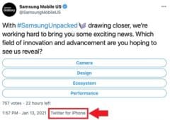 samsung tweete iphone galaxy s21