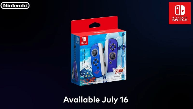 Les nouveaux Joy-Cons collector "The Legend of Zelda : Skyward Sword HD". Crédit : Nintendo.