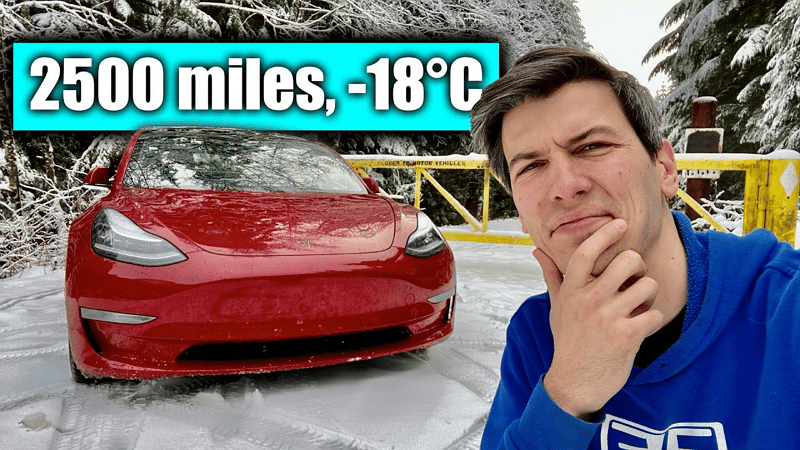 Voyage en Tesla en hiver