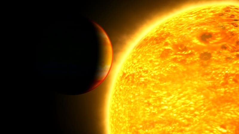 Illustration d'une exoplanète passant devant son étoile