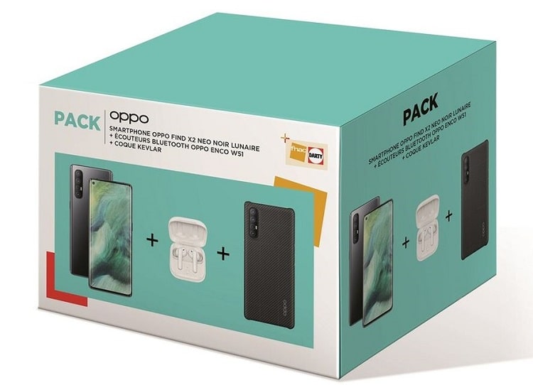 Image 1 : Un pack Oppo Find X2 NEO avec ses écouteurs et sa coque à 399 €