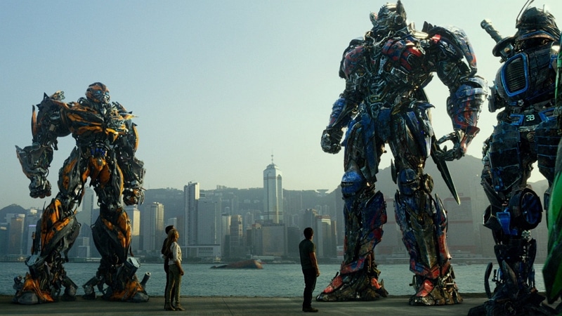 Bumblebee et Optimus Prime dans Transformers: Age of Extinction