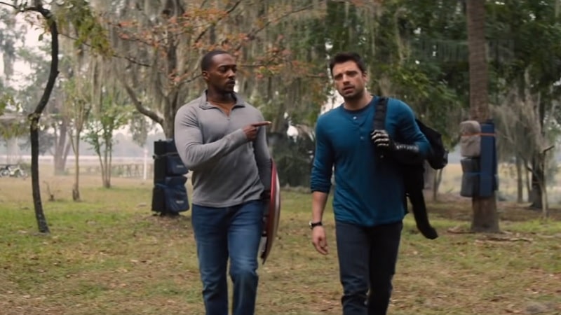 Anthony Mackie (Falcon) et James Barnes (Bucky) 