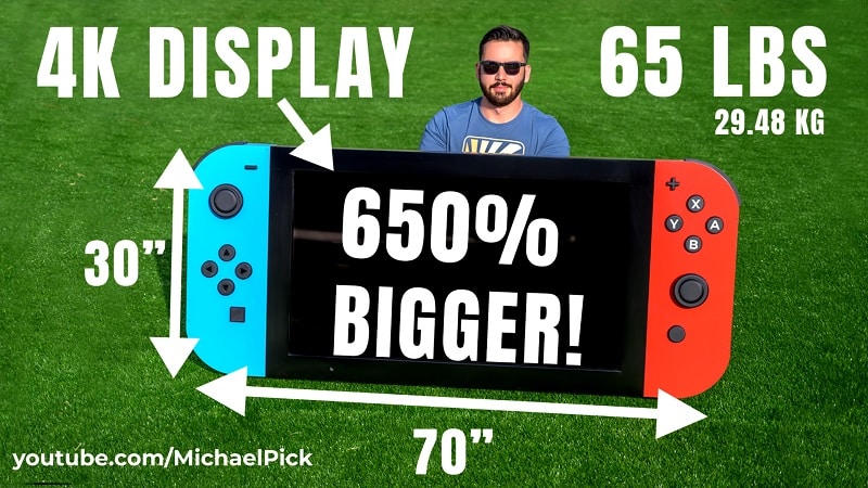 Un Youtubeur crée une Nintendo Switch 4K fonctionnelle, mais géante ! (vidéo) Par Auriane Polge Nintendo-switch-plus-grande-console-au-monde