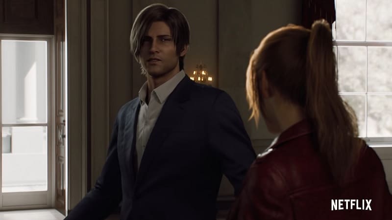 Leon S. Kennedy et Claire Redfield dans Resident Evil Infinite Darkness