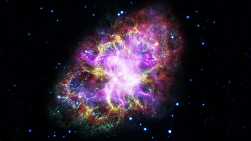 La nébuleuse du Crabe, à l’origine de puissants rayons gamma. Source : NASA/ESA/AUI/NSF/G. Dubner