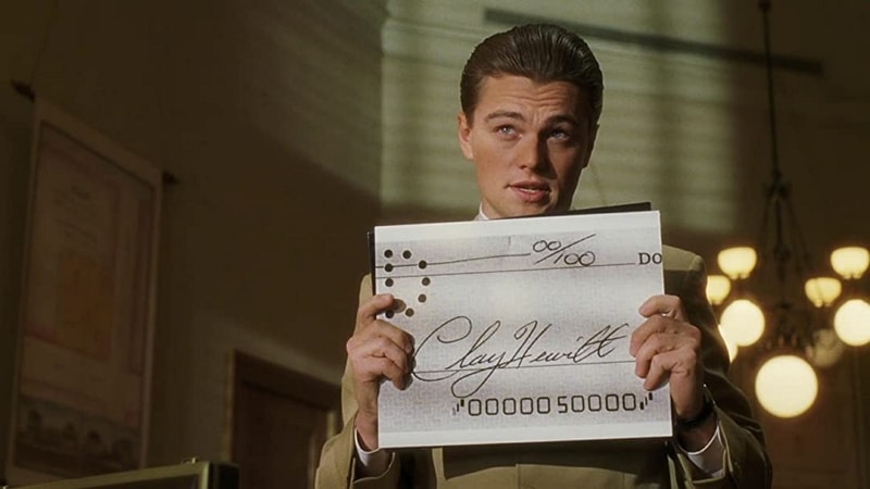 Leonardo DiCaprio dans le rôle de Frank Abagnale Junior dans Arrête-moi si tu peux