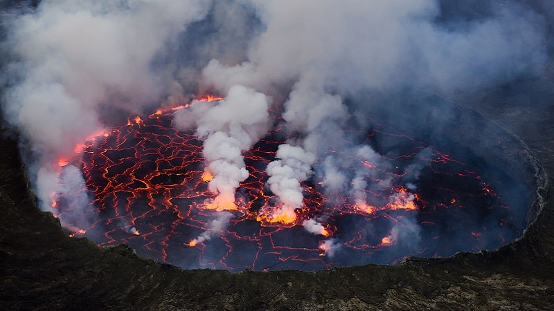 Un lac de lave du volcan Nyiragongo