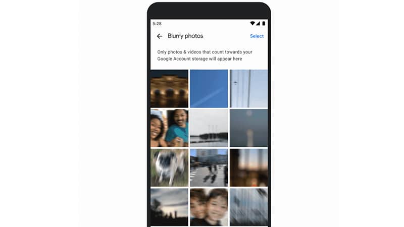 Google Photos identifie les photos floues